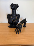 Ensemble en or plaqué 14k avec pendentif intégré