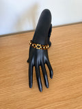 Bracelet en or paqué 14k et oeil de tigre 4mm et 6 mm